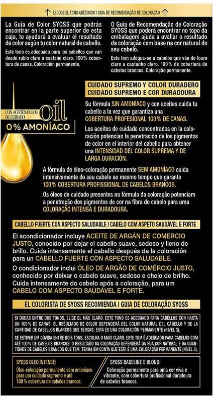 Syoss Olio Intense tinte sin amoniaco #8.50-rubio ceniza