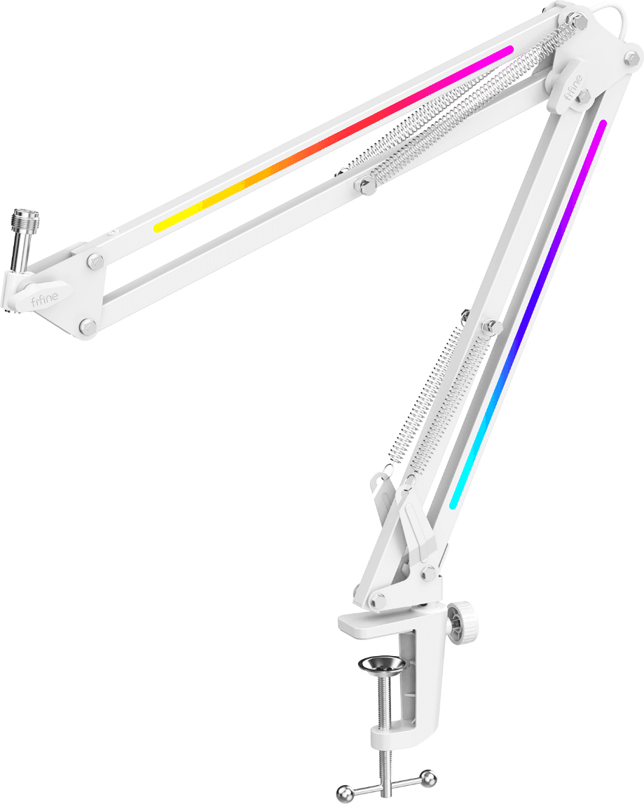 Fifine Rgb Metall Mikrofonarm - Vit