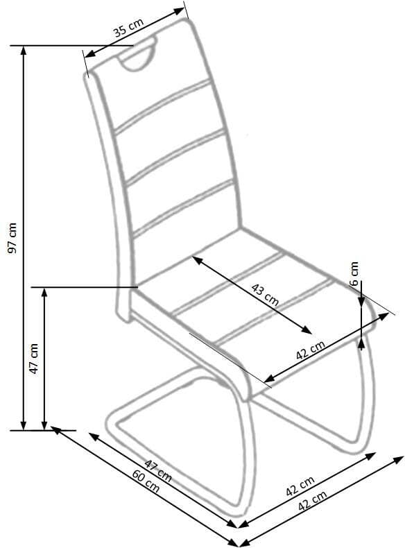 Halmar Scaun K211 piele ecologica alb
