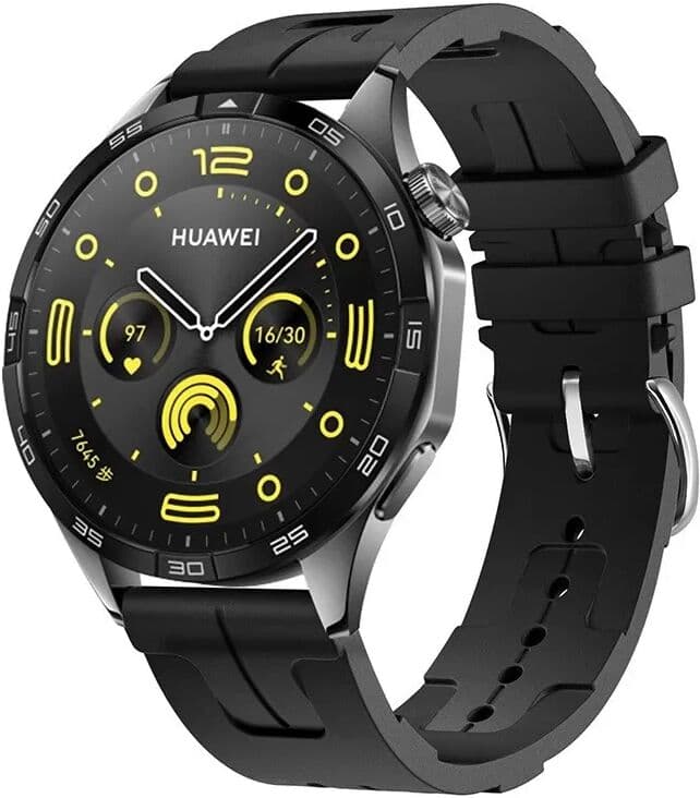 INF Silikon Uhrenarmband Kompatibel mit Huawei GT4 Serie - Mehrere Farben & Größen Schwarz 22 mm