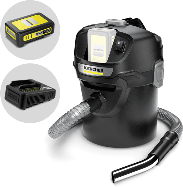 Karcher Kärcher AD 2 Battery  Aschensauger mit Behälter  14-Liter-Sammelbehälter aus Metall  18 V/2,5 Ah