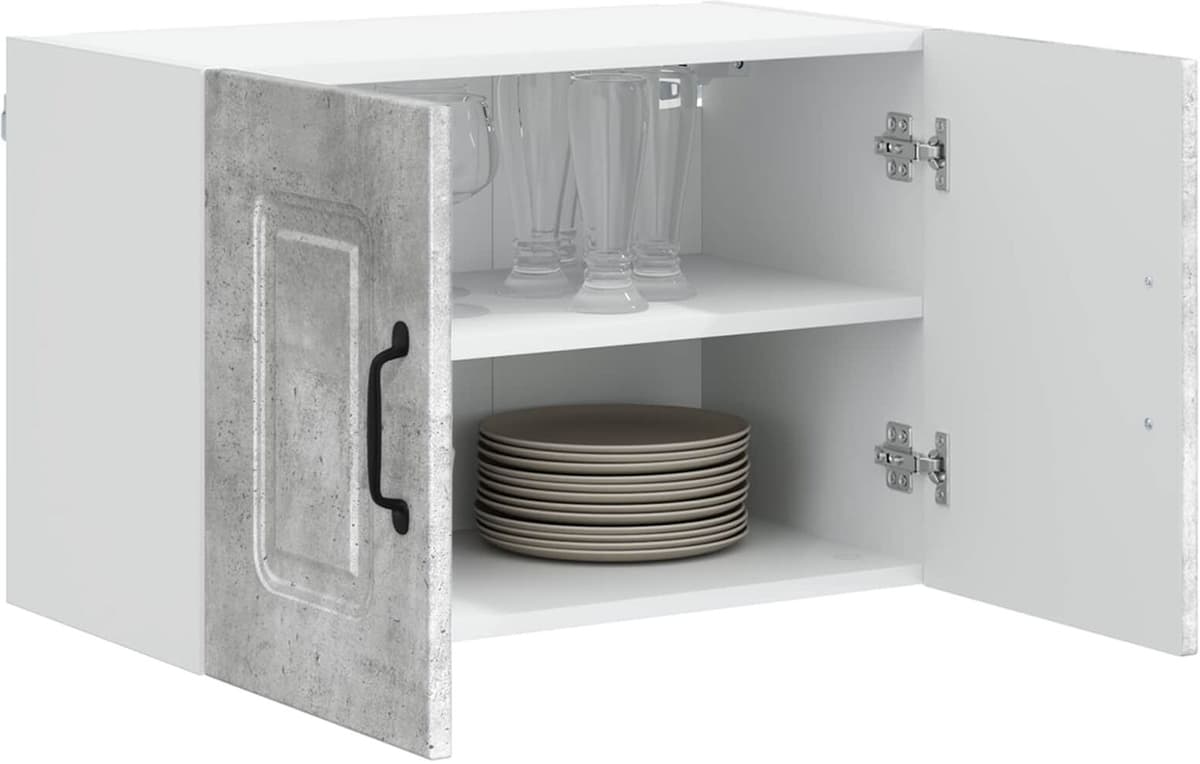 vidaXL Panneau de lave-vaisselle Kalmar 2 pc Gris béton
