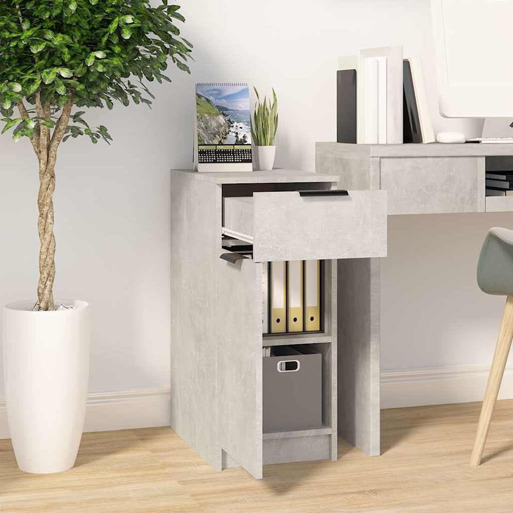vidaXL Armoire de bureau Gris béton 33,5x50x75 cm Bois d'ingénierie
