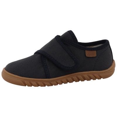 Barfußschuh LURCHI "Bibu Barefoot", Jungen, Gr. 29, blau (navy), Textil, Schuhe Barfußschuh, Klettschuh, Hausschuh mit Label, Größenschablone zum Download