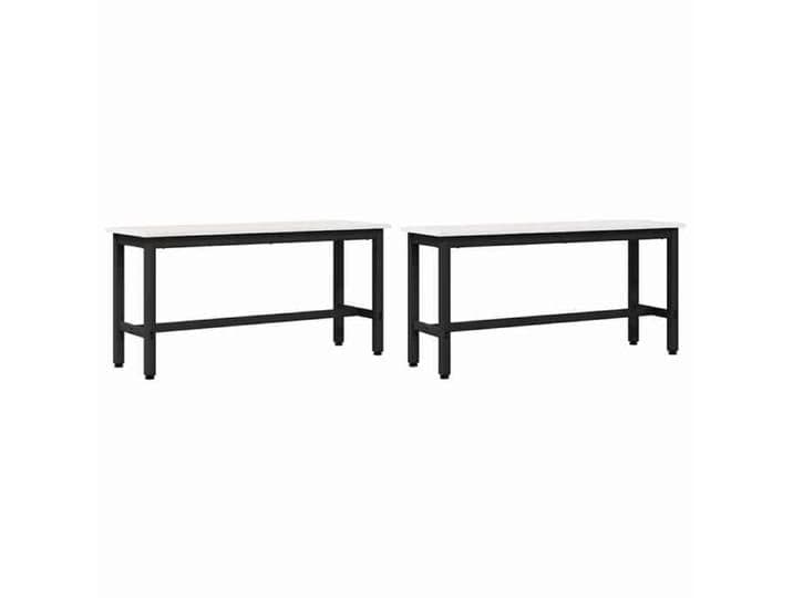 Les Soldes  Banc de salle à manger ( 2 PLACES) - CLOUD - Siège de CUISINE - 2 pcs Blanc 100x32 5x49 cm J7162
