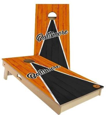 Skip's Garage Baltimore Triangle Baseball Outdoor Cornhole Board Set