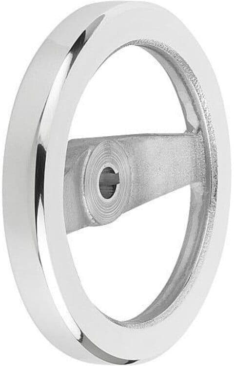 KIPP Speichenhandrad 2-Speichen Ø100 Passbohrung Nut Ø12H7 Aluminium (K0162.1100X12)