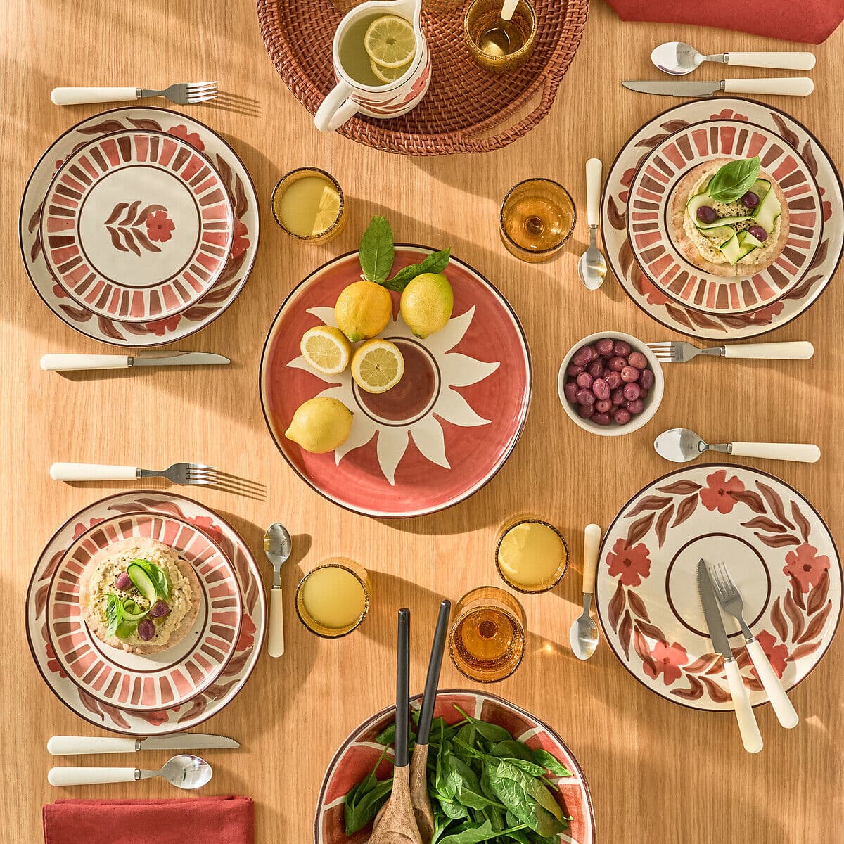 LA REDOUTE INTERIEURS Lot de 4 assiettes plates en grès, Montesol