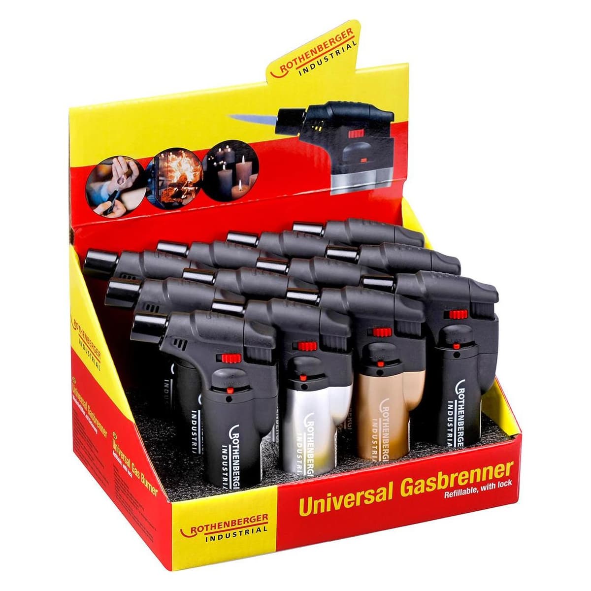 Rothenberger Industrial 12x Universal Gasbrenner (Lötlampe) (1500003544-12)
