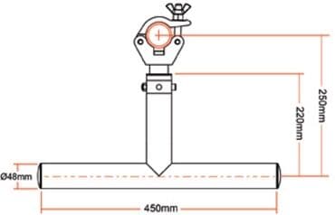Doughty T45761 modularer Drop Arm, schwarz, H:250mm