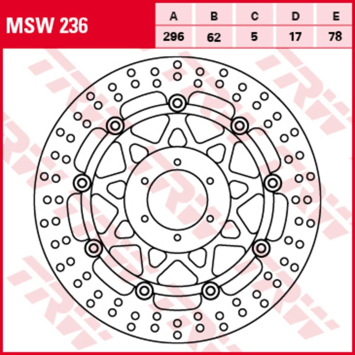 Disque de frein TRW MSW236, 1 pièce