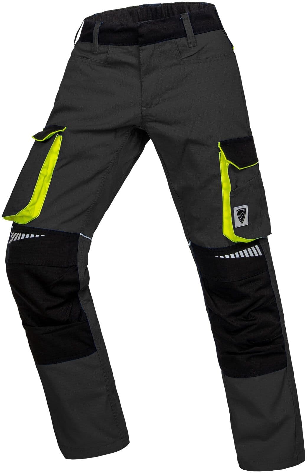 Arbeitsbundhose SHIELD PROTECT "Protect KONTUR Cargo-Bundhose", Kinder, Gr. 46, EURO, grau (anthrazit), Obermaterial: 65% Polyester PES. 35% Baumwolle CO., Hosen Arbeitsbundhose