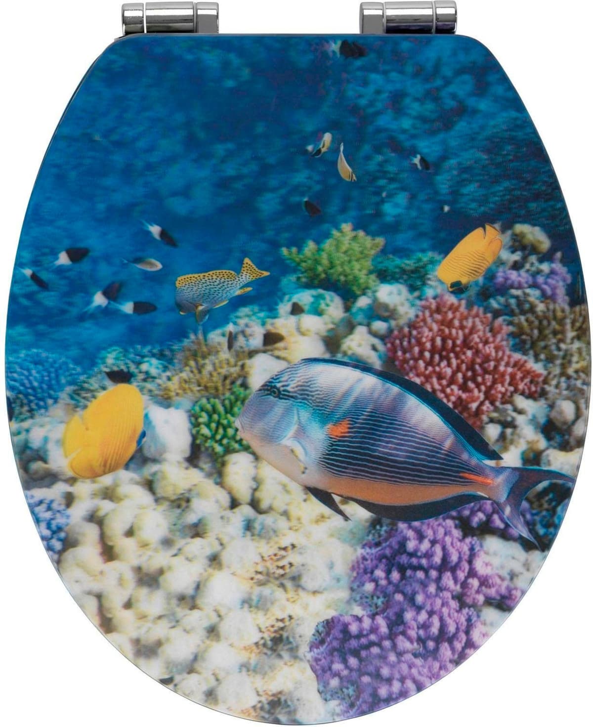 WC-Sitz WENKO "Fish", bunt, B:38cm L:44cm, WC-Sitze, WC-Sitz bunt Einheitsgröße