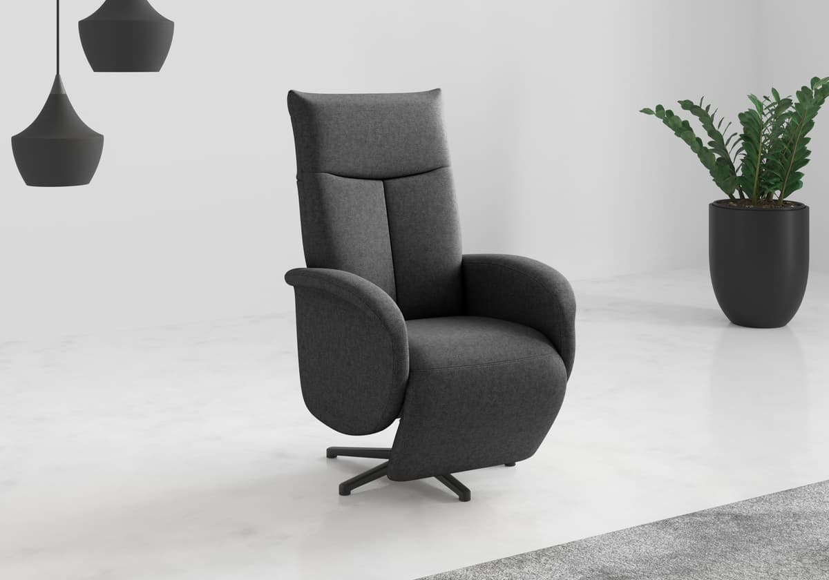 TV-Sessel SIT & MORE "Glendale", grau (dunkelgrau), B:75cm H:112cm T:82cm, 95% Polyester, 5% Polyamid, Sessel, TV-Sessel, wahlweise mit Aufstehhilfe, 2 Motoren und Akku dunkelgrau Flachgewebe LINO,mit 2 Motoren,mit Akku,mit Kopfteilverstellung,mit Drehfun