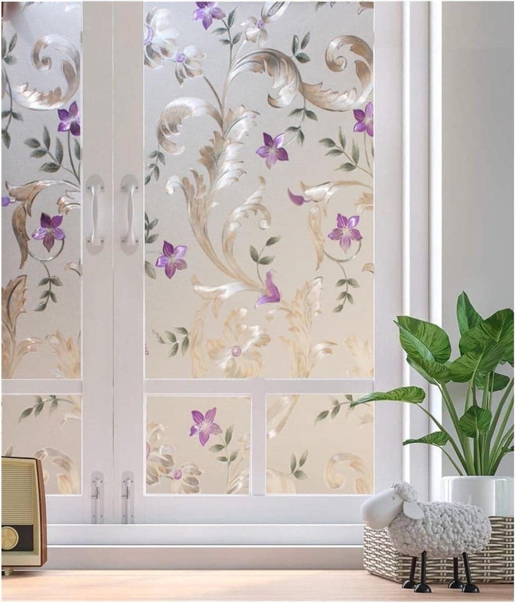 Decoratieve Raamfolie voor Privacy - Mat Glasfolie - Lijmvrij en Herbruikbaar - 45 x 100 cm