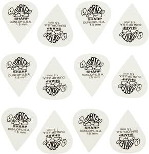 Dunlop Plectrums Tortex Sharp 1,50 12 Blanc