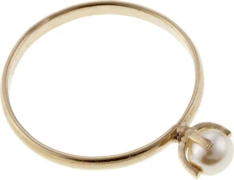 Anillo Cristian Lay Con Perla Colgante 12 Mujer