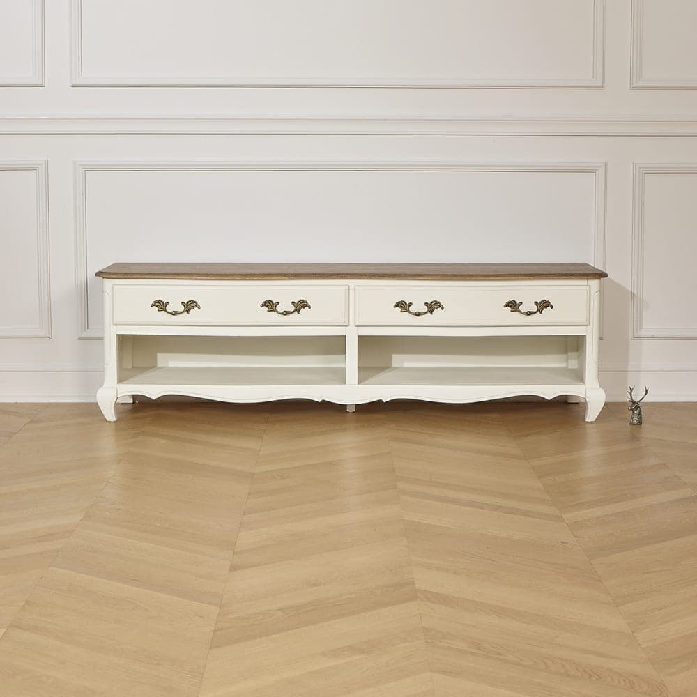 Robin des Bois Mueble de televisión con tablero de roble blanco