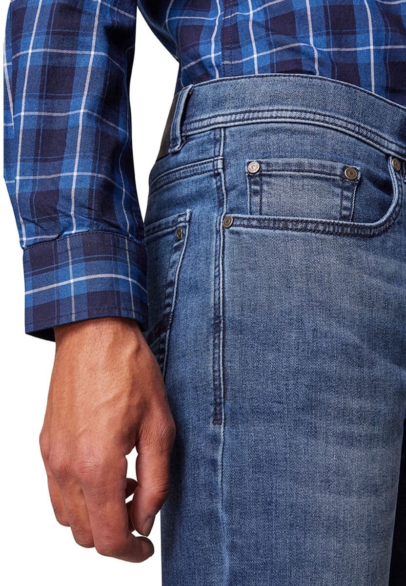 5-Pocket-Jeans PIERRE CARDIN "PC-Lyon", Herren, Gr. 33, Länge 30, blau (blau fashion vintage), Denim/Jeans, Obermaterial: 84% Baumwolle, 14% Polyester, 2% Elasthan, Jeans 5-Pocket-Jeans, aus Baumwolldenim-Mix mit Stretch blau fashion vintage 33, Länge 30