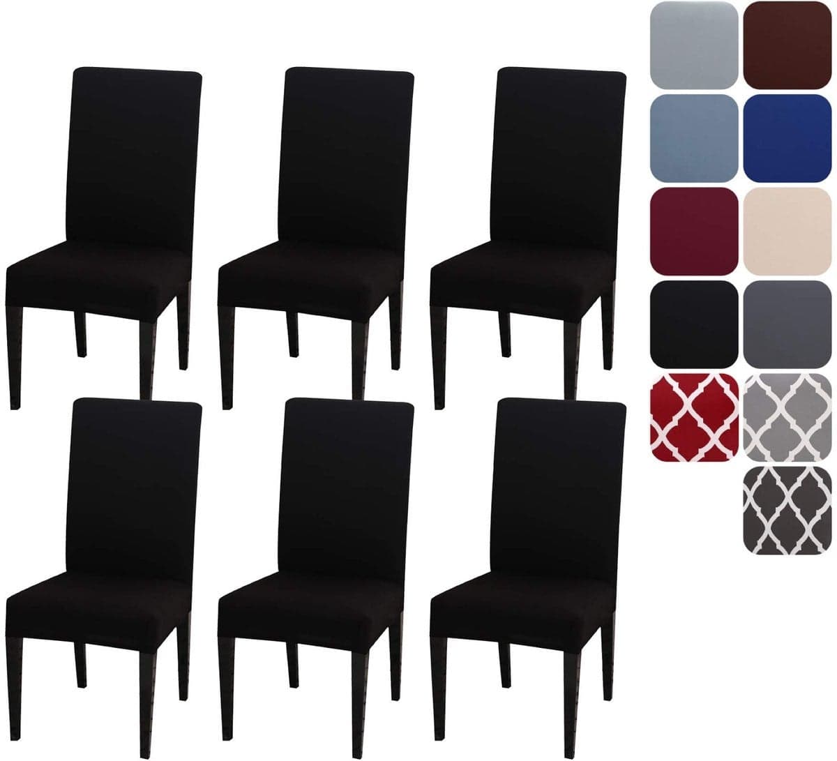 Ibenzoa Set van 4 of 6 Stretchbare Stoelhoezen voor Eetkamerstoelen