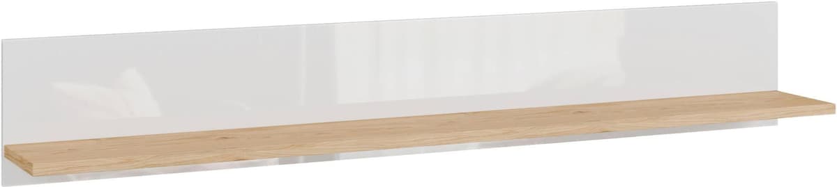 Wandboard FORTE "Wandregal, vielseitig einsetzbar, einfache Montage", weiß (weiß, weiß glanz, wildeiche), B:160cm H:25,6cm T:21,9cm, Holzwerkstoff, Regale, Wandboard, B/H/T 160/25,6/21,9 cm