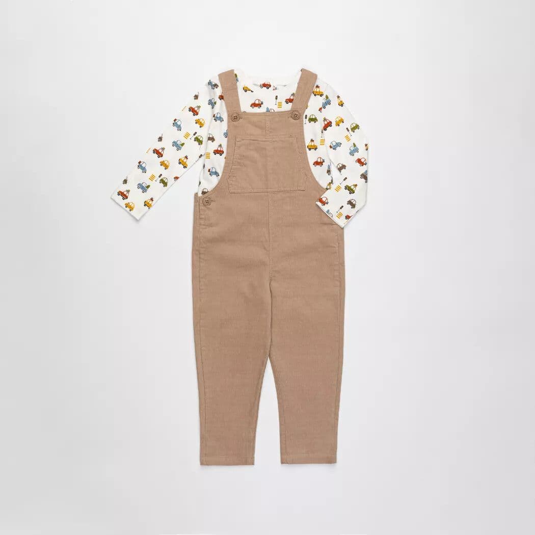 Manor Baby - Set: T-shirt & Latzkleid, 86, Beige