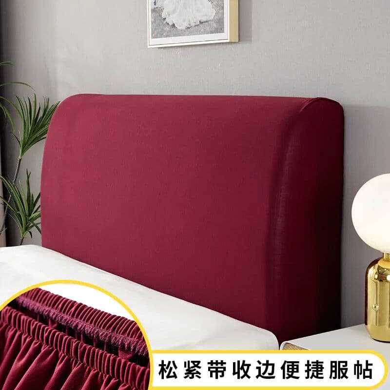 NONE Solid Color Fabric Bed Head Cover All-inclusive Spandex Headboard Cover Elastic Furniture Protector for Hotel Home Living Room