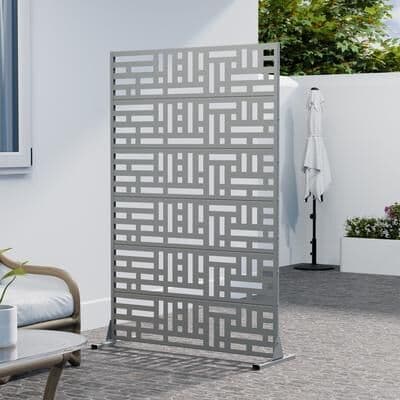 Lirago Outdoor Freestanding Metal Privacy Screen Decorative Partition Panel for Patio Garden Balcony