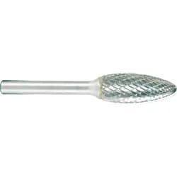 PROJAHN Hartmetallfräser, Form H Flamme d1 9.6 mm, Schaftd. 6.0 mm Kreuzverzahnu...
