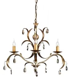 Kronleuchter Hängelampe Metall Glas Esszimmerleuchte D 72 cm Bronze 3 Flammig