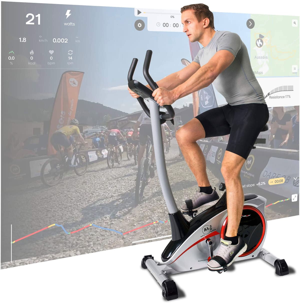 Christopeit Sport Motionscykel AL2 Bäst i Test (S Kinomap/Swift - Silver)