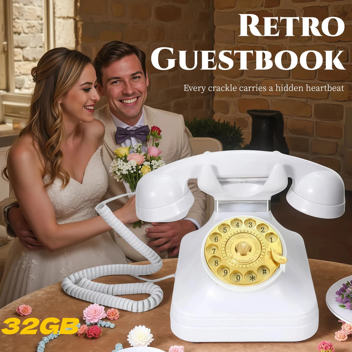 FEIYAQI Retro Audio Message Book for Weddings Voice Message Recorder Birthday Party Souvenir Guest Book Recording Machine for Blessings