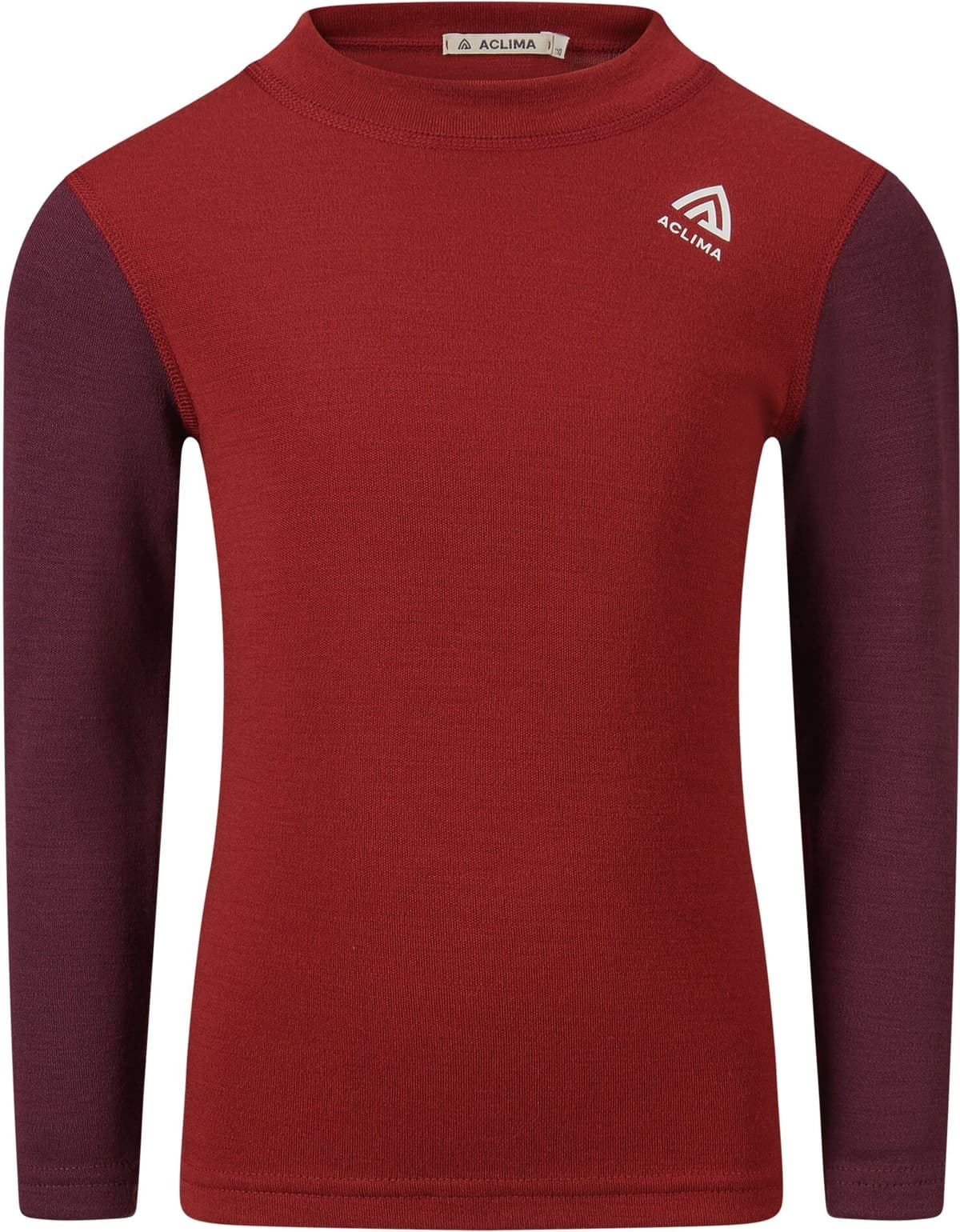 Aclima WarmWool Crewneck barn Red Dahlia/Fig 120