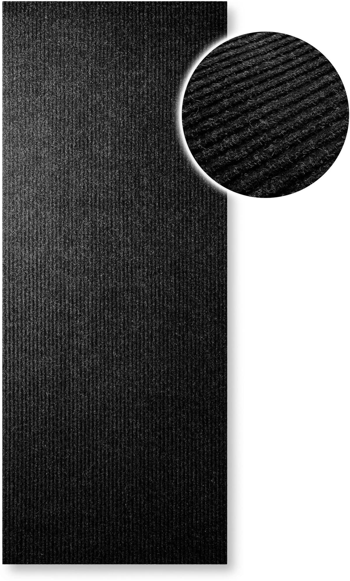 Teppich WECON HOME "Buhai", schwarz, B:80cm H:3mm L:800cm, Polyester, Teppiche, Teppich, ultraflacher Schmutzfangläufer, rutschfest, waschbar, wetterfest schwarz B : 80cm 1 Stk., 3mm, L: 800cm