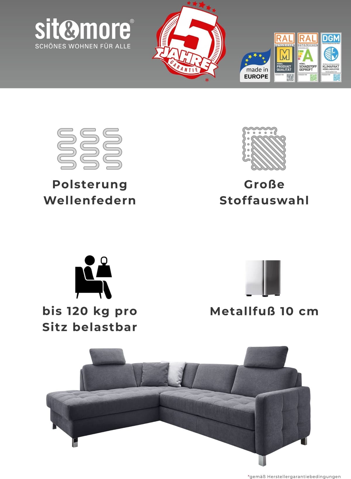 3-Sitzer SIT & MORE "Pablo", beige (creme), B:163cm H:78cm T:78cm, Kunstleder SOFTLUX / Struktur (100% Polyester);Flachgewebe (100% Polyester) / Struktur (100% Polyester), Sofas, 3-Sitzer