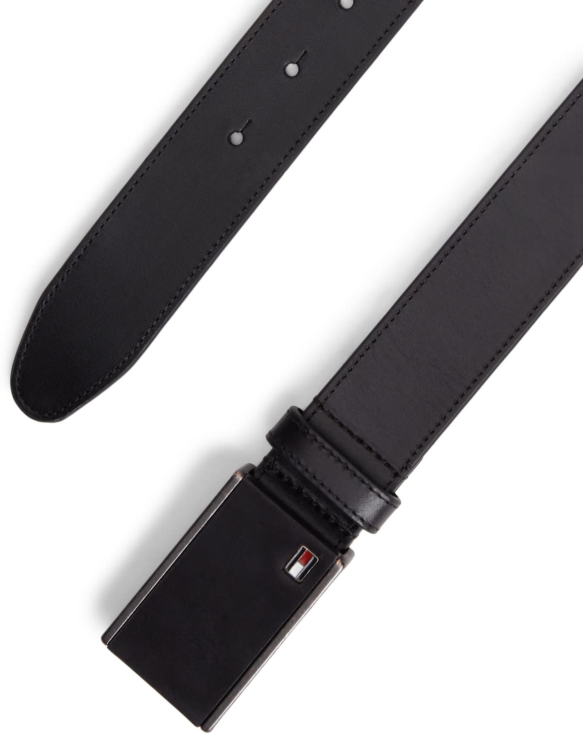 Ledergürtel TOMMY HILFIGER "BUSINESS PLAQUE 3.5 cm", Herren, Gr. 105, schwarz, Leder, Gürtel Ledergürtel schwarz 105