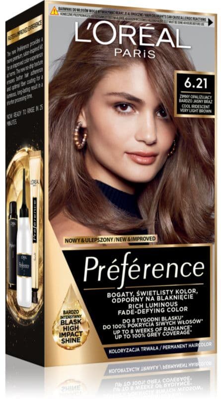 L’Oréal Paris Préférence Permanent hårfarve Skygge 6.21 Zurich 1 stk.