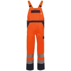 PLANAM Herren Warnschutz-Latzhose EN ISO 20471 Klasse 2 mit Knietaschen 2026 orange/marine 64