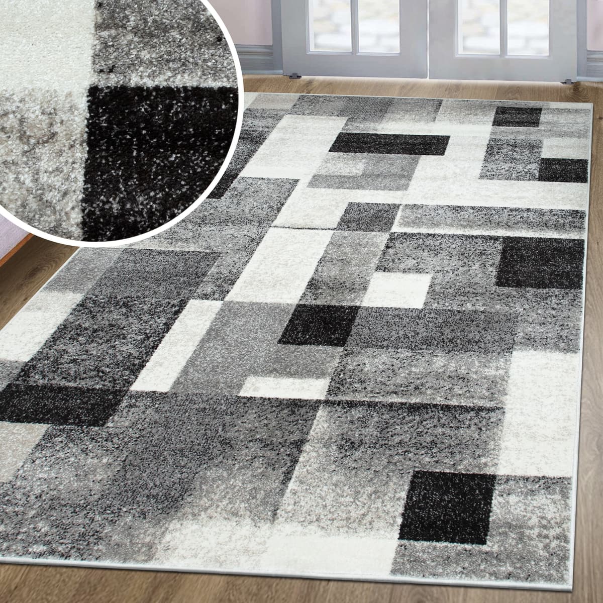 Teppich GOODPRODUCT "Corine" Gr. 1, beige, B:60cm H:9mm L:90cm, Obermaterial: 100% Polypropylen, Teppiche, Teppich, mit besonders weichem Flor, Kurzflor, modernes Karo-Design beige B : 60cm 1 Stk., 9mm, L: 90cm
