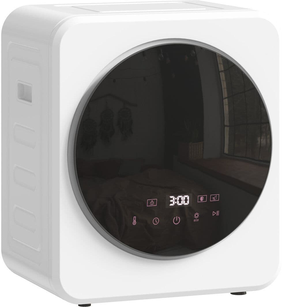 HOMCOM 800W Compact Dryer Machine, 4 kg Small Vented Tumble Dryer, White White, Black 57cm H X 48cm W X 44cm D