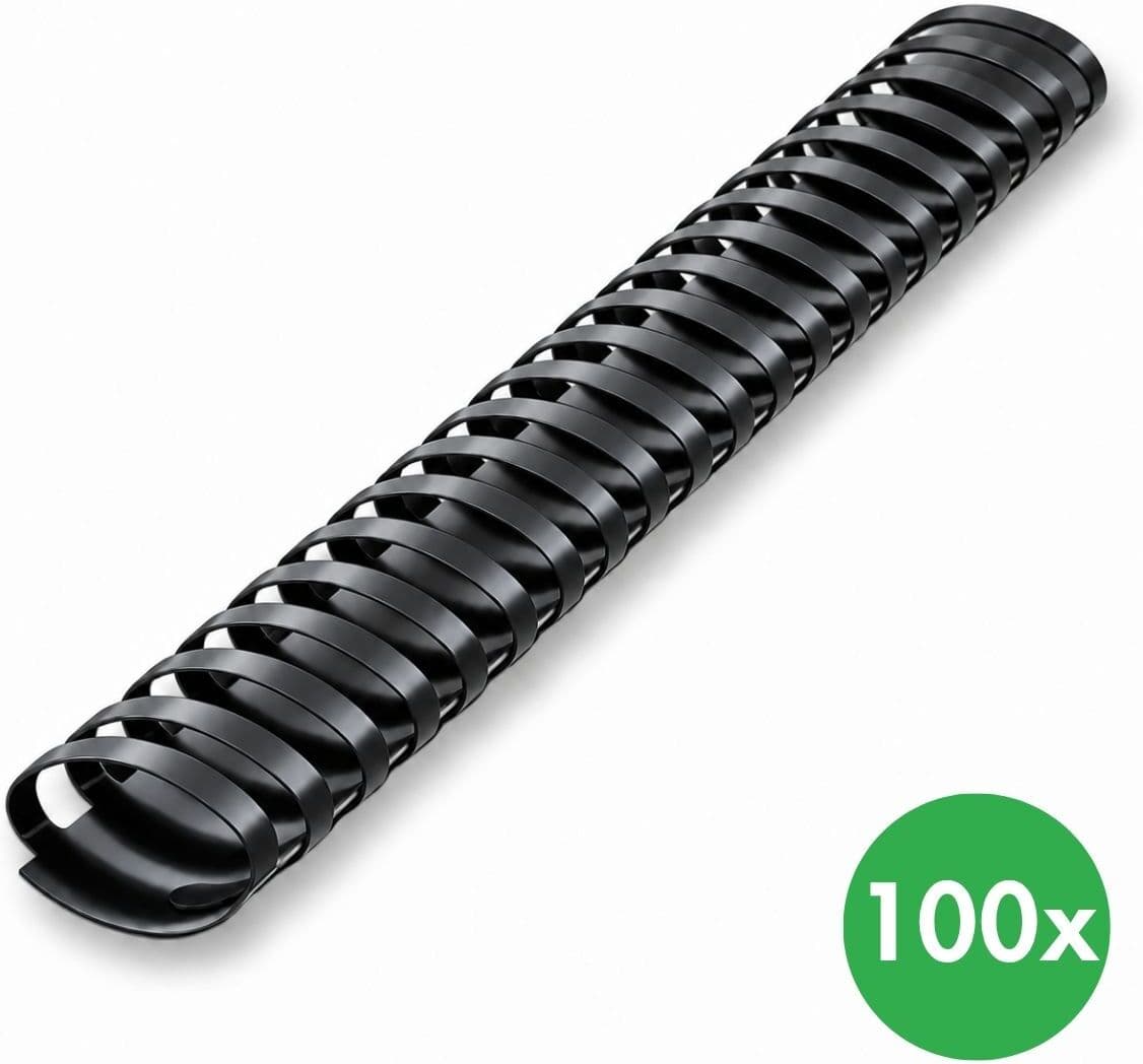 B2B Partner Plastový chrbát 38 mm, čierny, balenie 100 ks