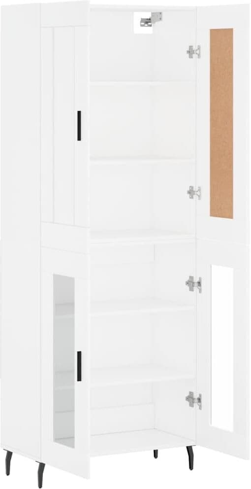 vidaXL Buffet haut Blanc 69,5x34x180 cm Bois d'ingénierie