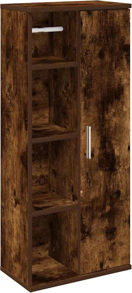 vidaXL Meuble de salle de bain avec porte-rouleau chêne fumé