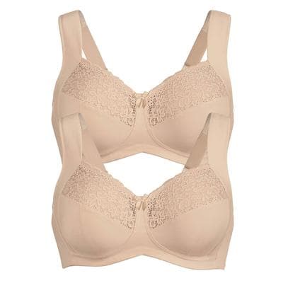 Entlastungs-BH ANITA "2er Pack Entlastungs BH Havanna", Damen, Gr. 90, Cup G, beige (desert desert), Spitze, Obermaterial: 86% Polyamid PA. 14% Elasthan EL., BHs Entlastungs-BH