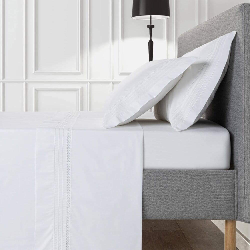 Casa da Laura Sábanas 100% algodón 850 hilos bordado blanco cama 135/140   1 almohad