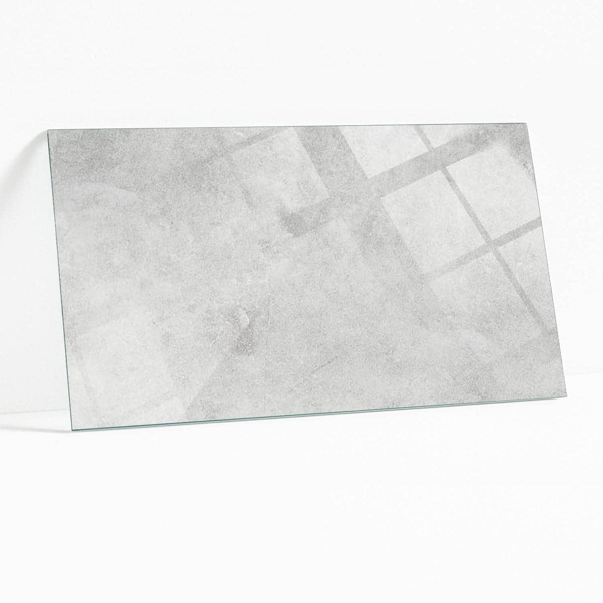 Wallfluent Glazen Tafelblad met Betontextuur en Scheuren - Grijs - B: 100 cm, D: 50 cm - Rechthoekig Gehard Glas voor de Woonkamer of Werkkamer