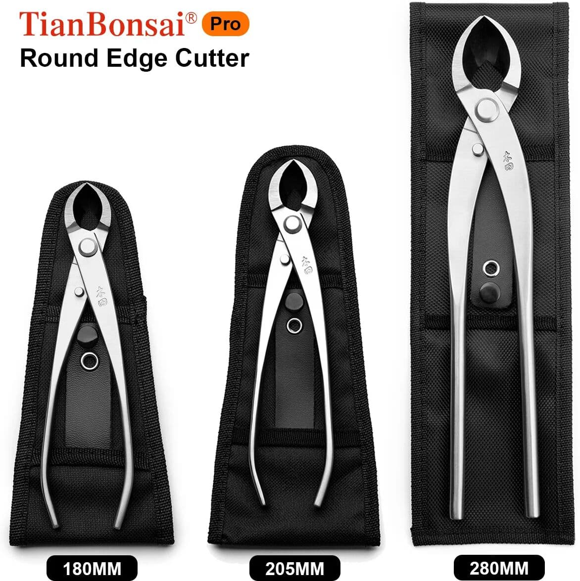 TianBonsai Professional Grade Bonsai Tools Round Edge Cutter Mixed Function of Round & Straight Edge Made by 4Cr13MoV Alloy Steel