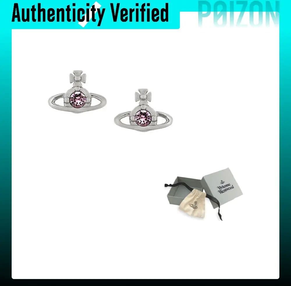 Vivienne Westwood Crystal Earrings Unisex Silver/Pink Purple Diamond 6201003702P359P359