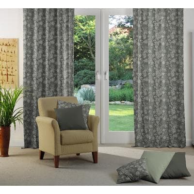 Vorhang ADAM "Flower Cuvée" Gr. 2, grün (olivgrün), B:145cm H:175cm, Jacquard, Baumwolle (Bio-Baumwolle), Gardinen, aus 100% Bio-Baumwolle