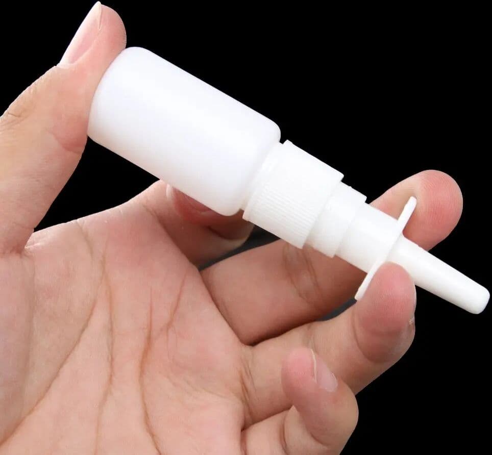 NONE 50sets 10ml 20ml 30ml HDPE Oral Nasal Spray Bottle with Pump Sprayer Atomizers Plastic White Bottle